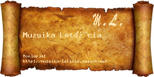 Muzsika Letícia névjegykártya